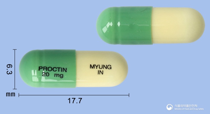 푸록틴캡슐20밀리그램(플루옥세틴염산염), the Fluoxetine product sold in Korea, official MFDS photo