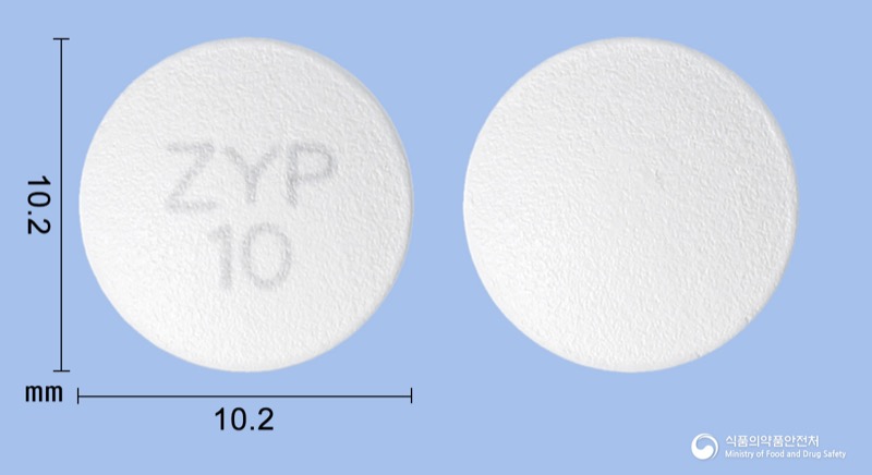 자이프렉사정10밀리그램(올란자핀), the Olanzapine product sold in Korea, official MFDS photo