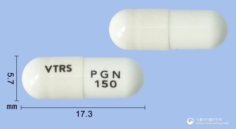 리리카캡슐150밀리그램(프레가발린), the Pregabalin product sold in Korea, official MFDS photo